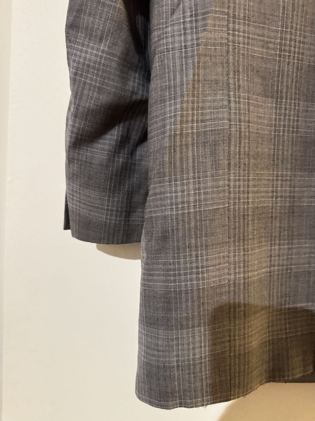 Hart Schaffner Marx Gold Trumpeter Plaid Blazer Sport Coat Grey Men 44R 46R L 14