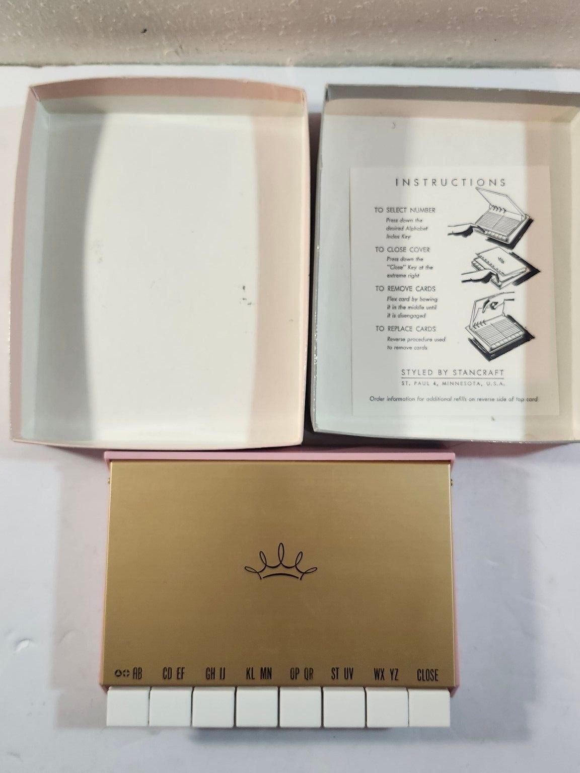 Stancraft Vintage Crown Gold Index File Box 1