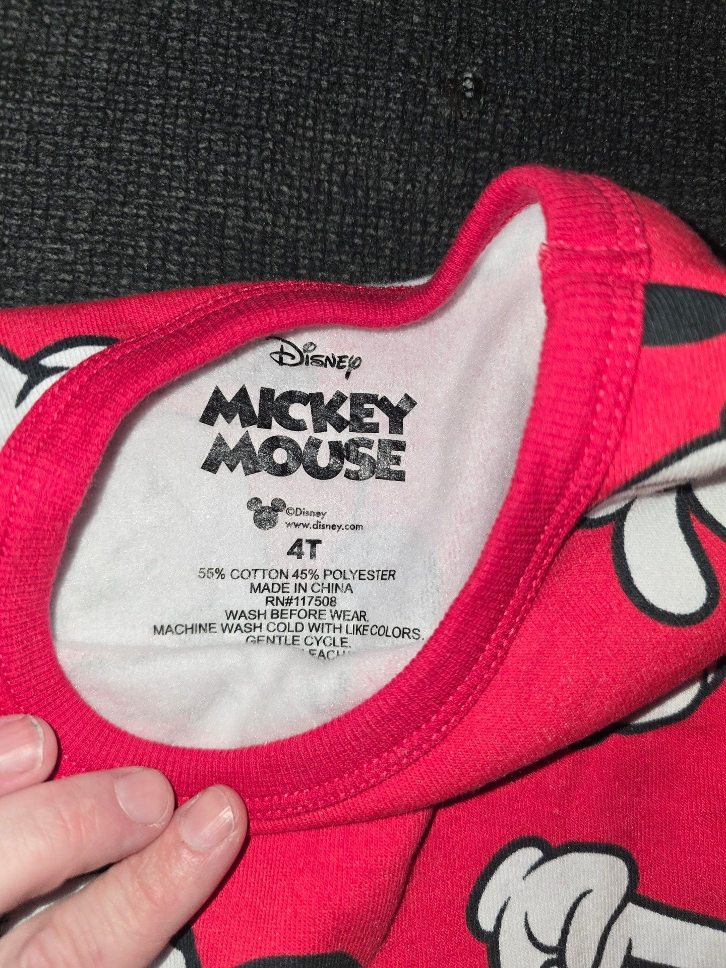 Disney Mickey Mouse Christmas Holiday Red Sweatshirt 3