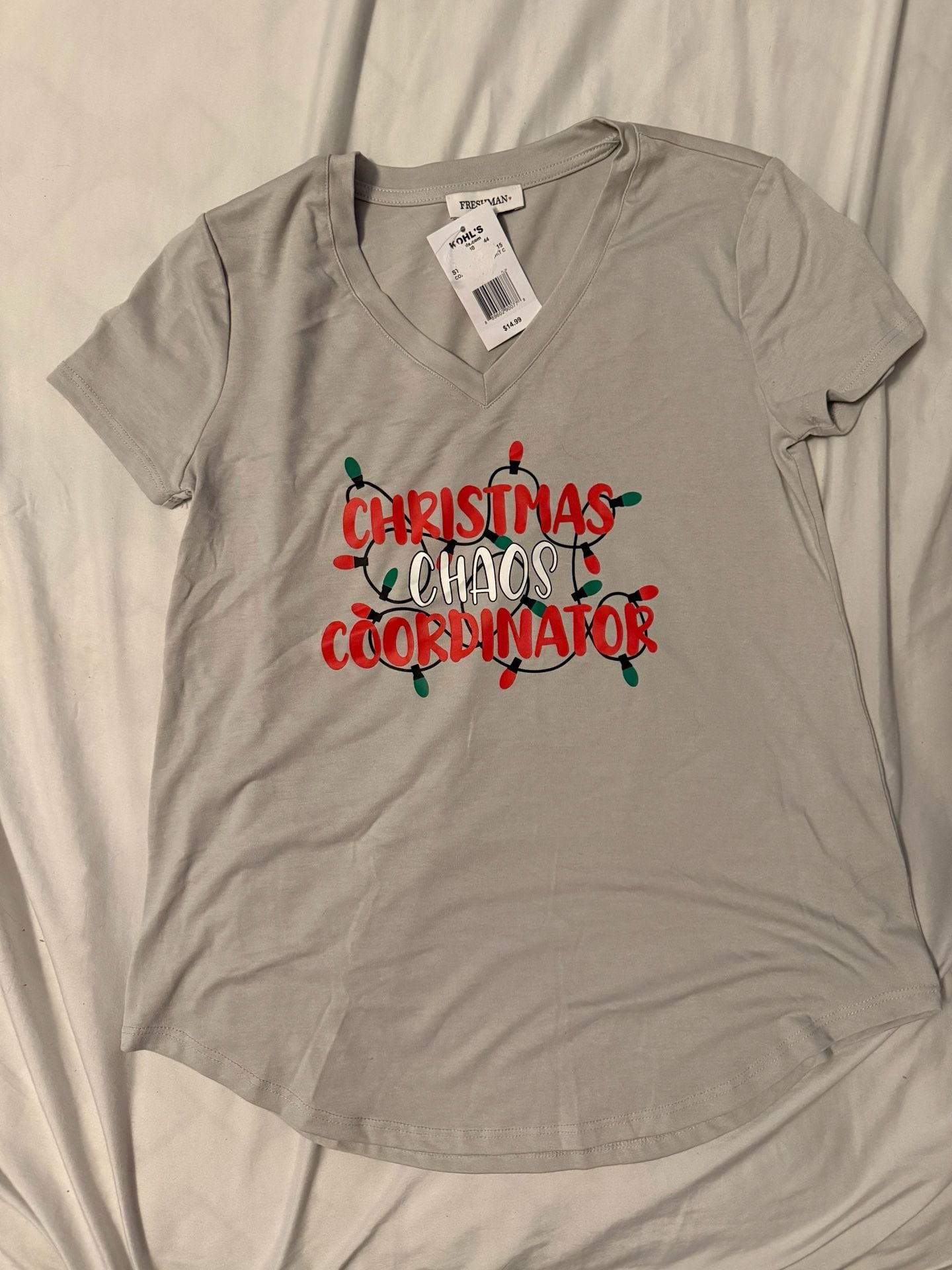 Christmas Chaos Coordinator T-Shirt Size XS Grey 2