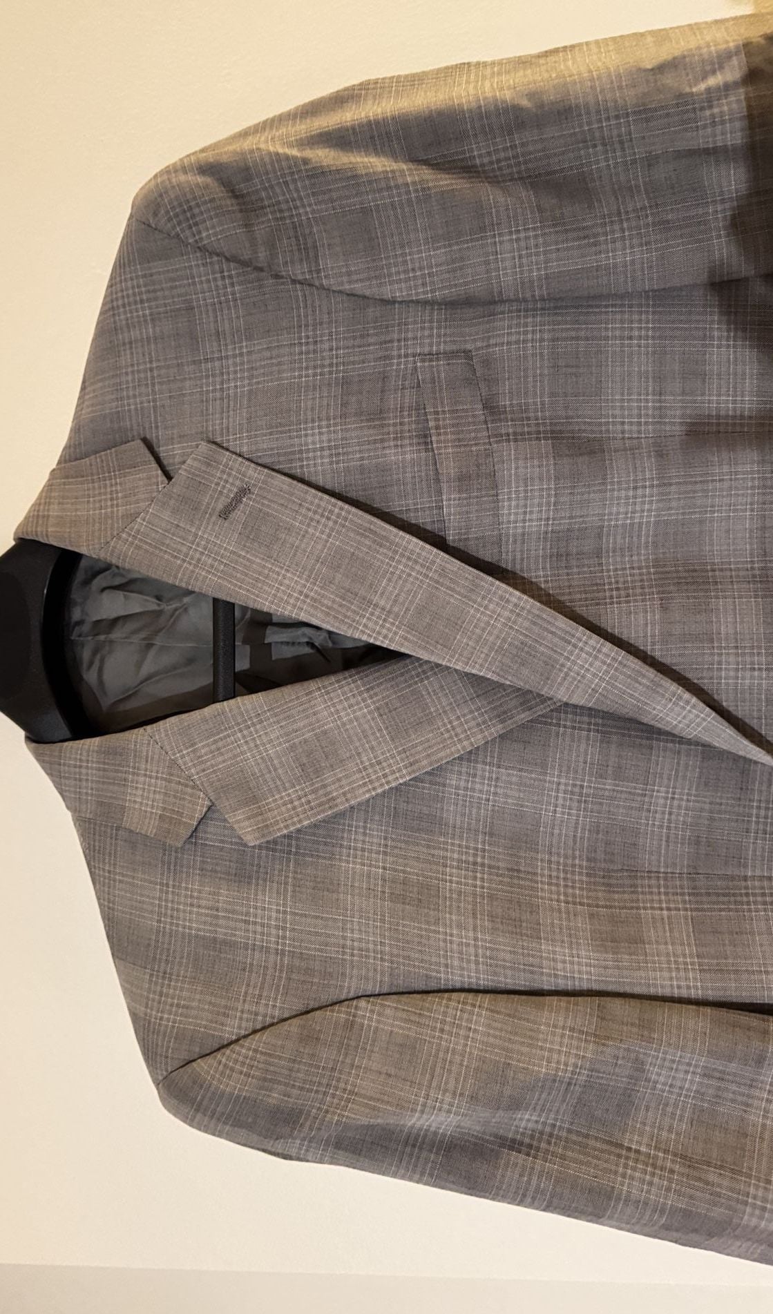 Hart Schaffner Marx Gold Trumpeter Plaid Blazer Sport Coat Grey Men 44R 46R L 9