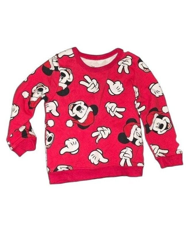 Disney Mickey Mouse Christmas Holiday Red Sweatshirt 1