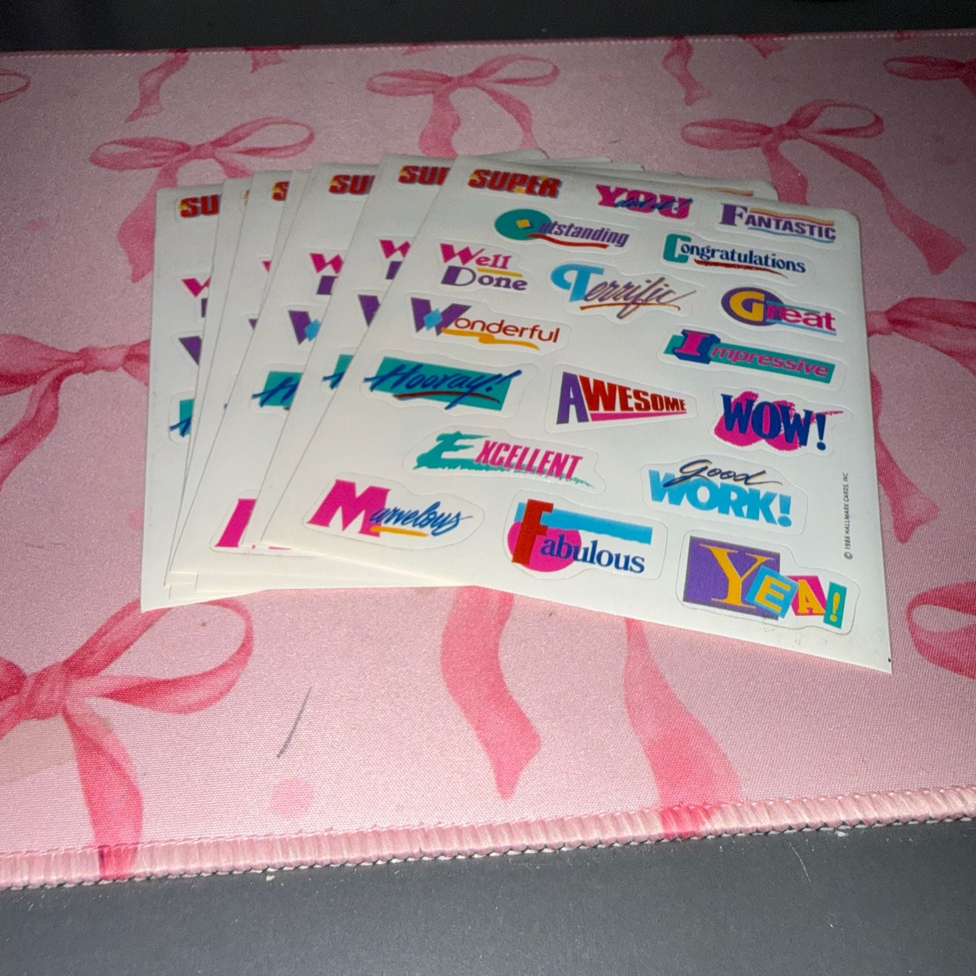 Vintage 1986 Hallmark Praise Encouragement Stickers Sheet Lot 1