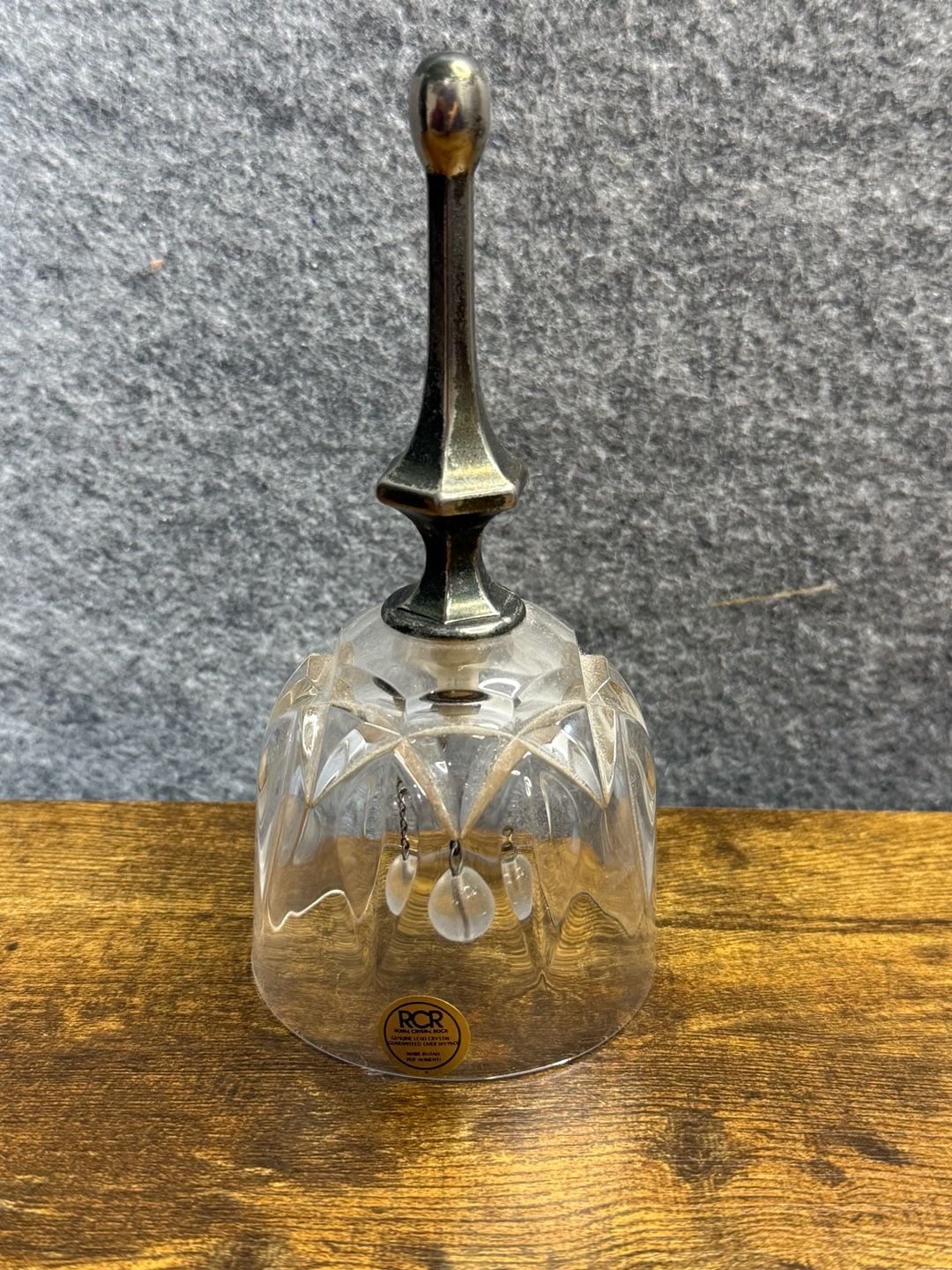 RCR Royal Crystal Rock Italian Lead Crystal Bell With Metal Handle 1