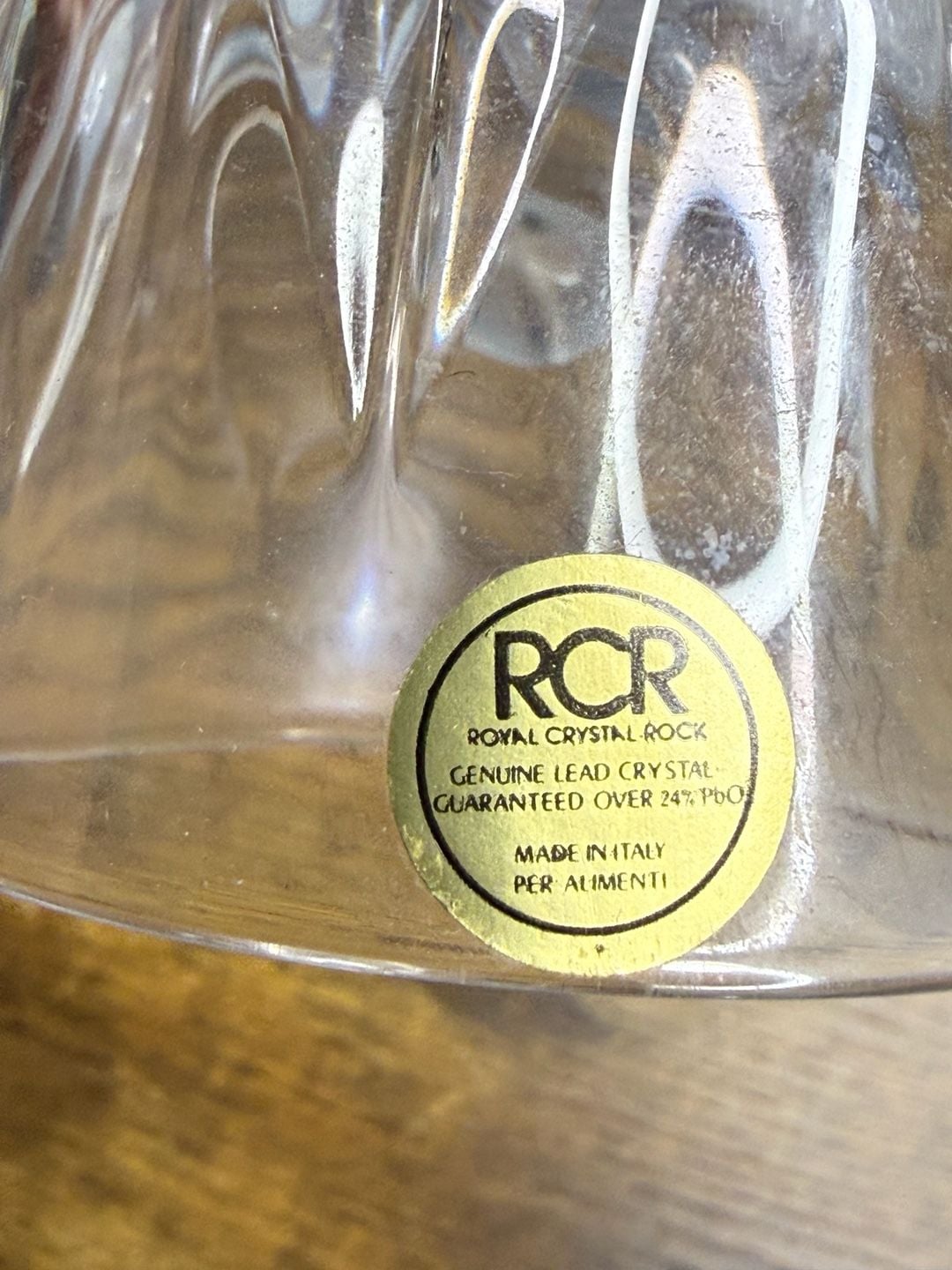 RCR Royal Crystal Rock Italian Lead Crystal Bell With Metal Handle 3