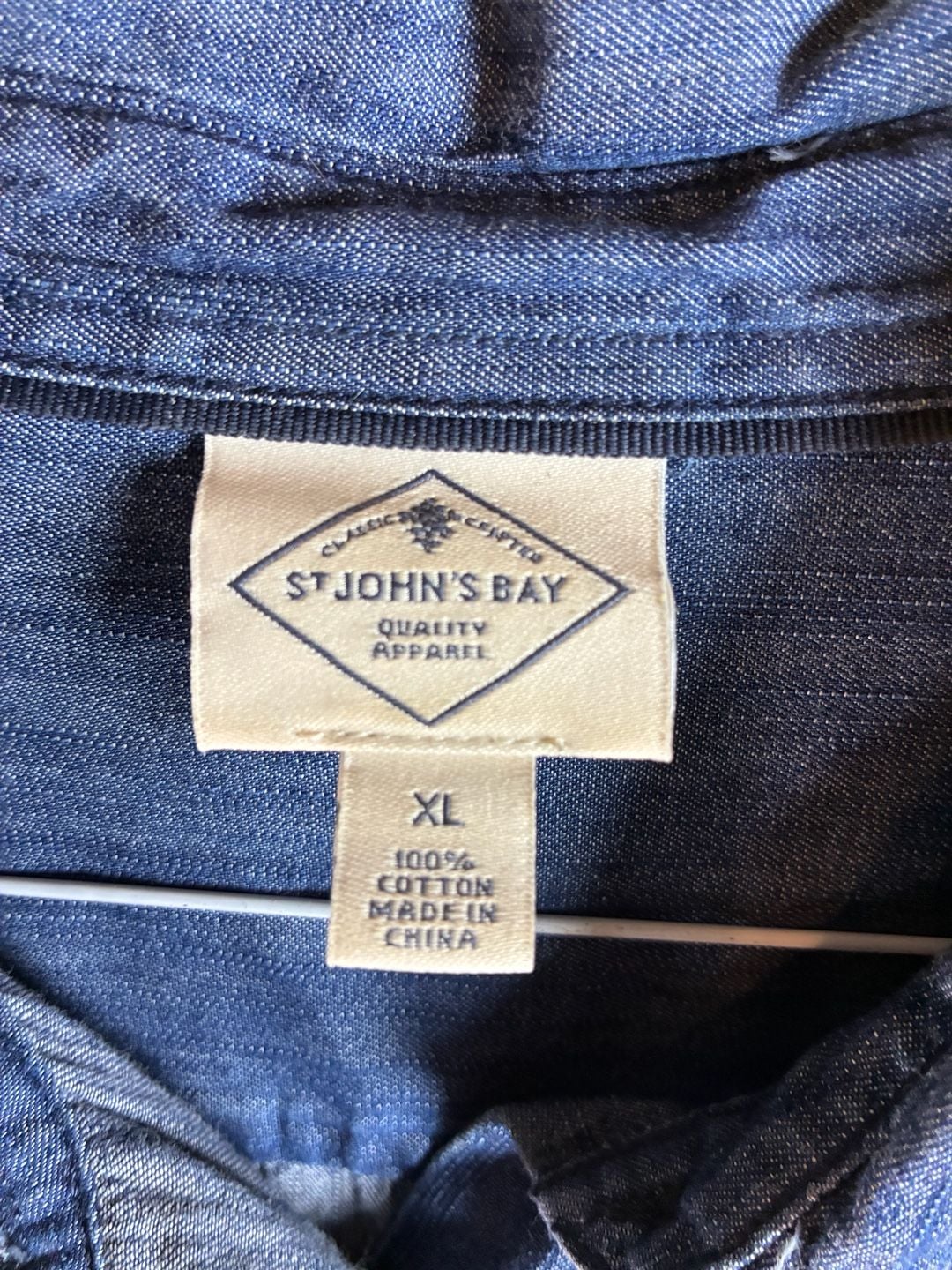 St. John's Bay Denim Long Sleeve Shirt Size XL Blue 3