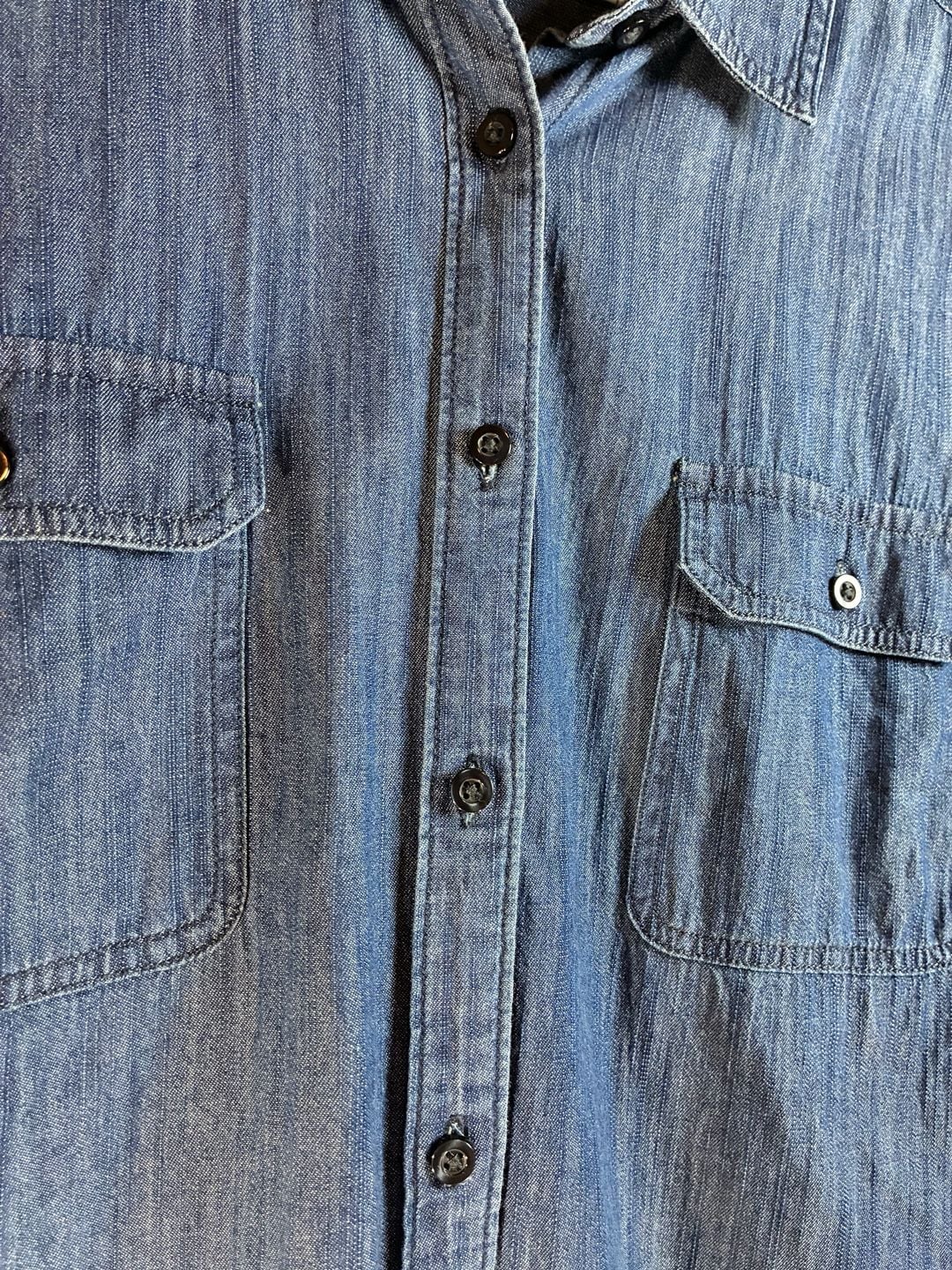 St. John's Bay Denim Long Sleeve Shirt Size XL Blue 5