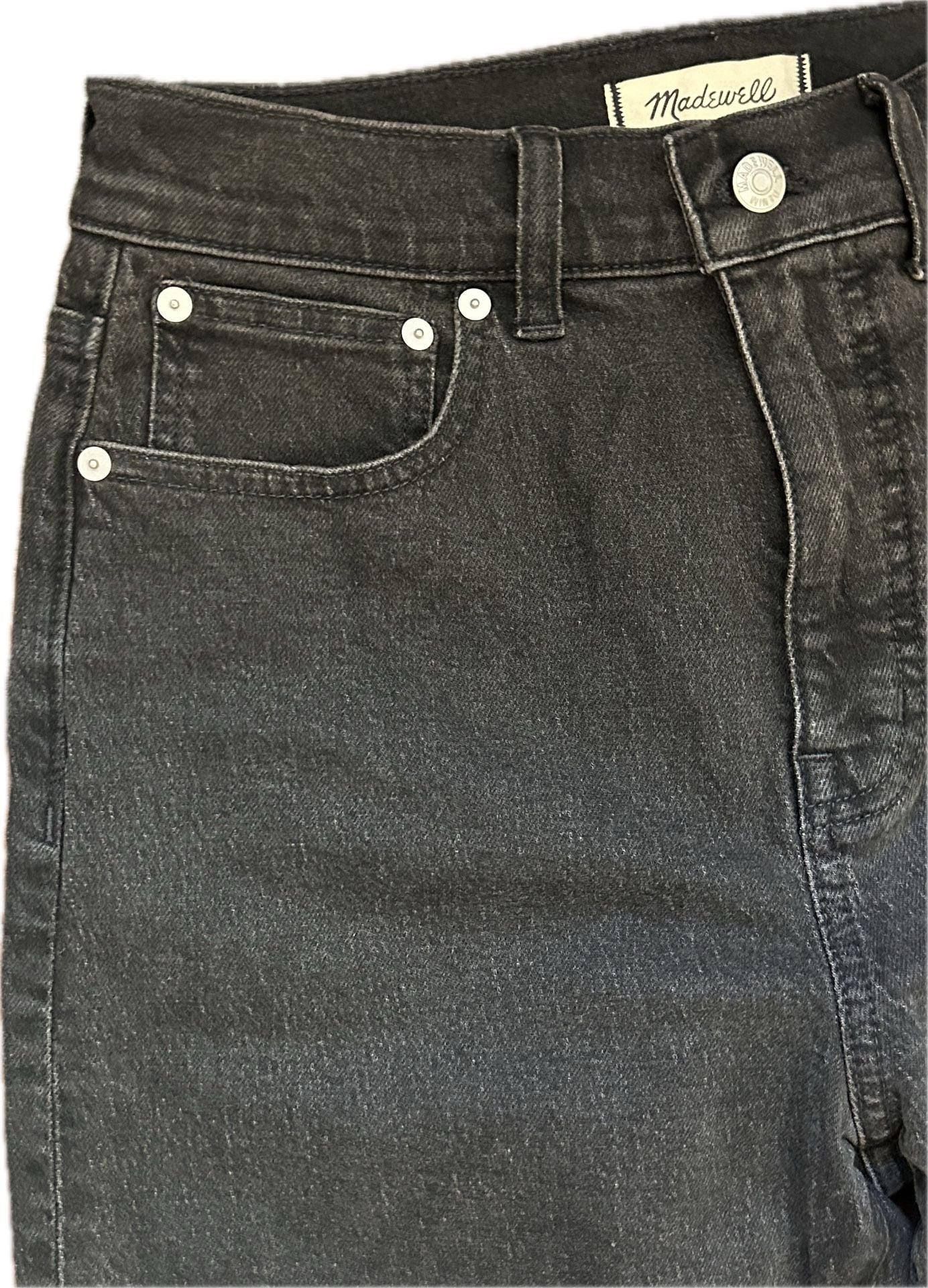 Madewell 90s Straight Leg Jeans Black Wash Like New 27 7