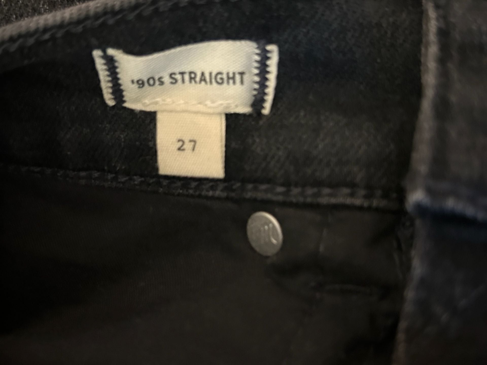 Madewell 90s Straight Leg Jeans Black Wash Like New 27 8