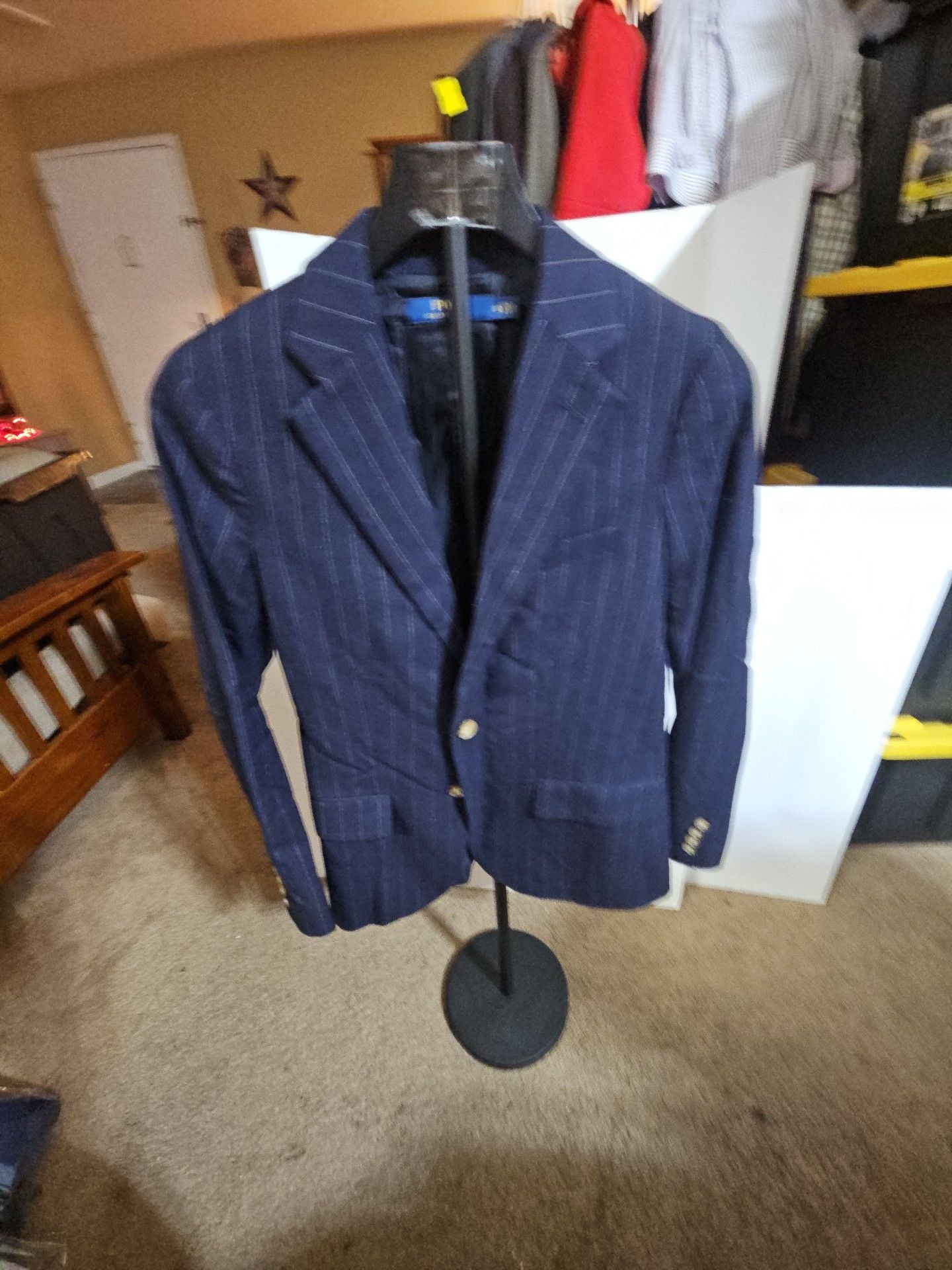 Polo Ralph Lauren Pinstripe Blazer Size 0 Blue Pinstriped Jacket 2