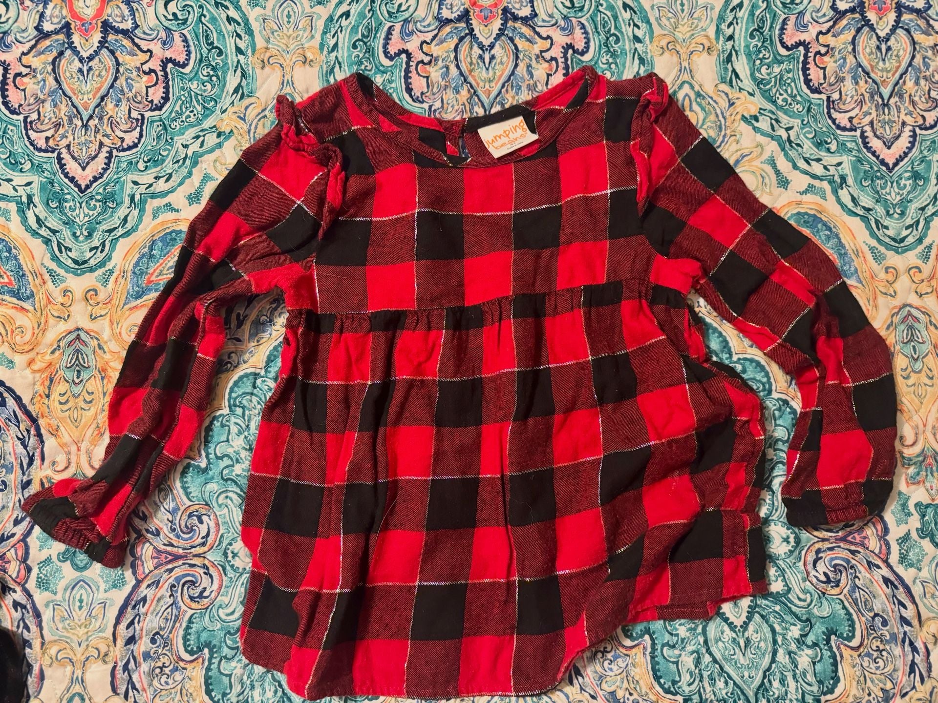 Jumping Beans Buffalo Plaid Top Size 4T 1