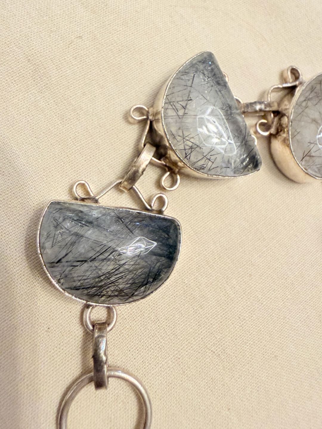 Sterling Silver Tourmalated Quartz Link Bracelet 3