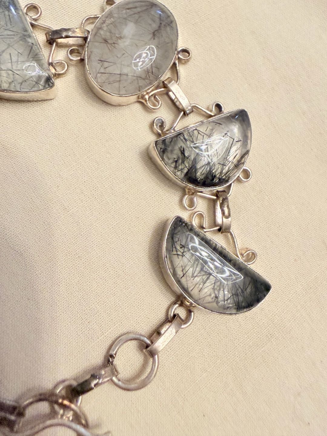 Sterling Silver Tourmalated Quartz Link Bracelet 4