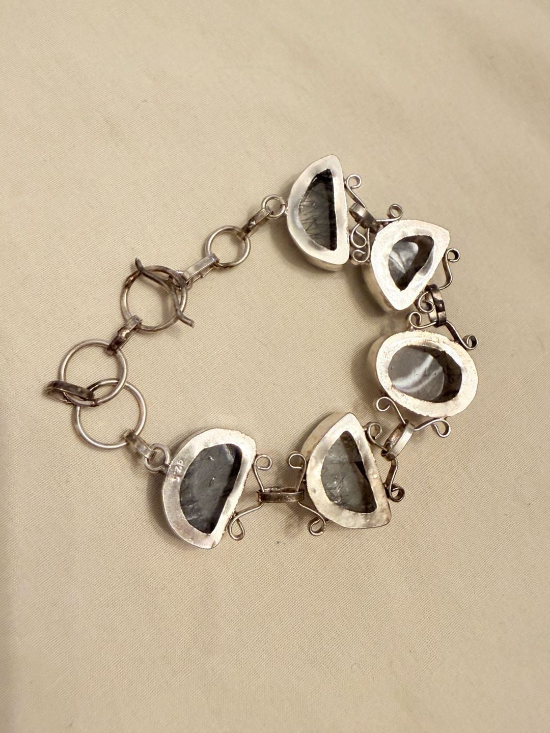 Sterling Silver Tourmalated Quartz Link Bracelet 5