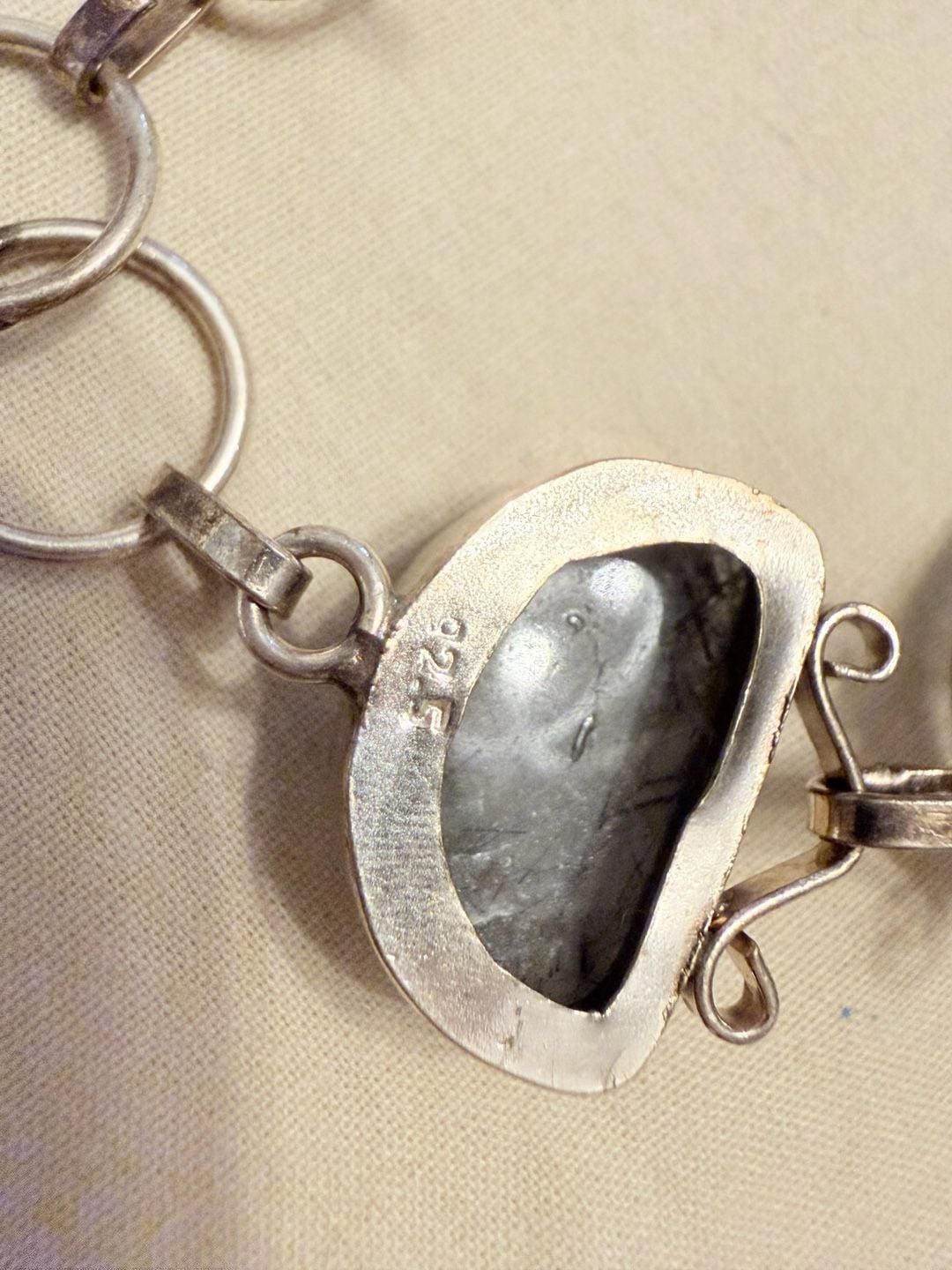 Sterling Silver Tourmalated Quartz Link Bracelet 6