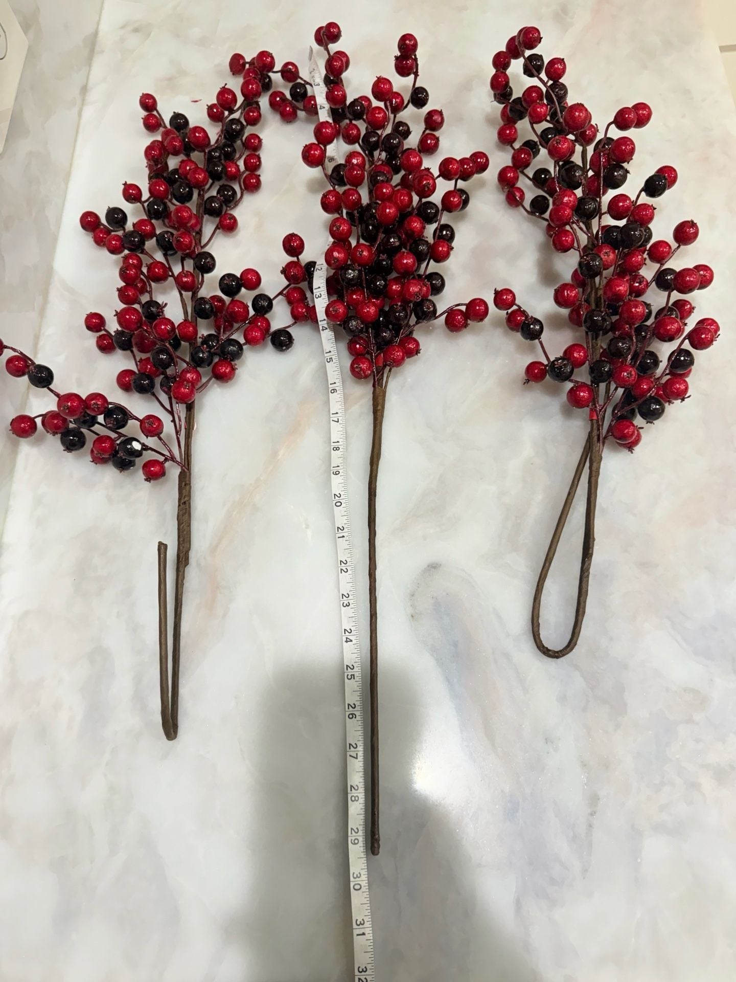 Red And Black Berry Stems Set Of 3 3