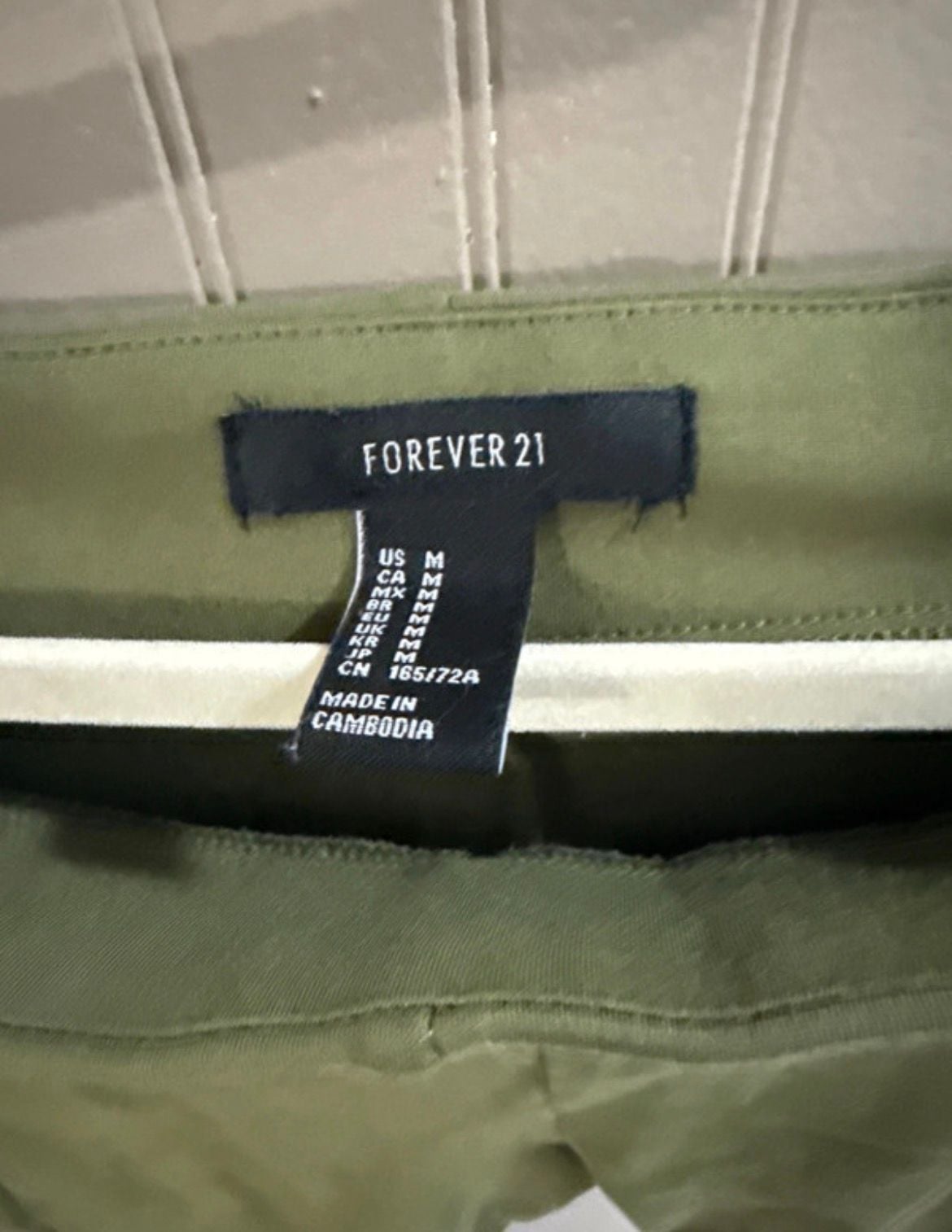 Forever 21 Leggings Size M Olive Green Ankle Zippers 3
