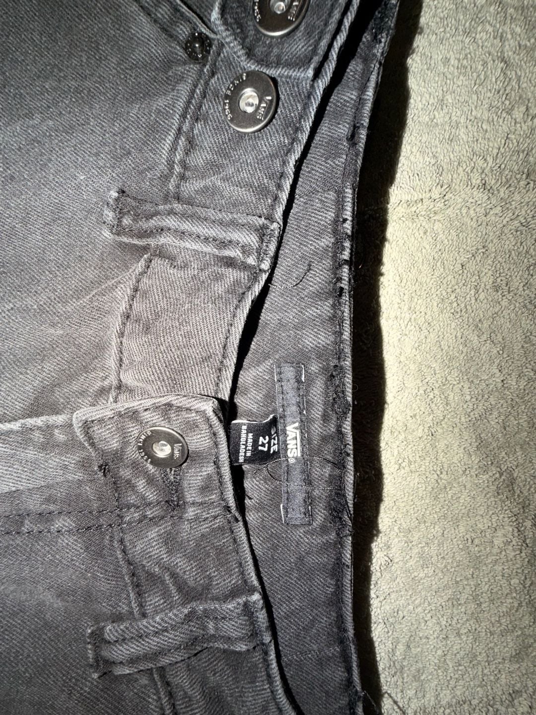 Vans Barrel Jeans Size 27 Black Denim Relaxed Wide Leg Pants Baggy Skater Jeans 8