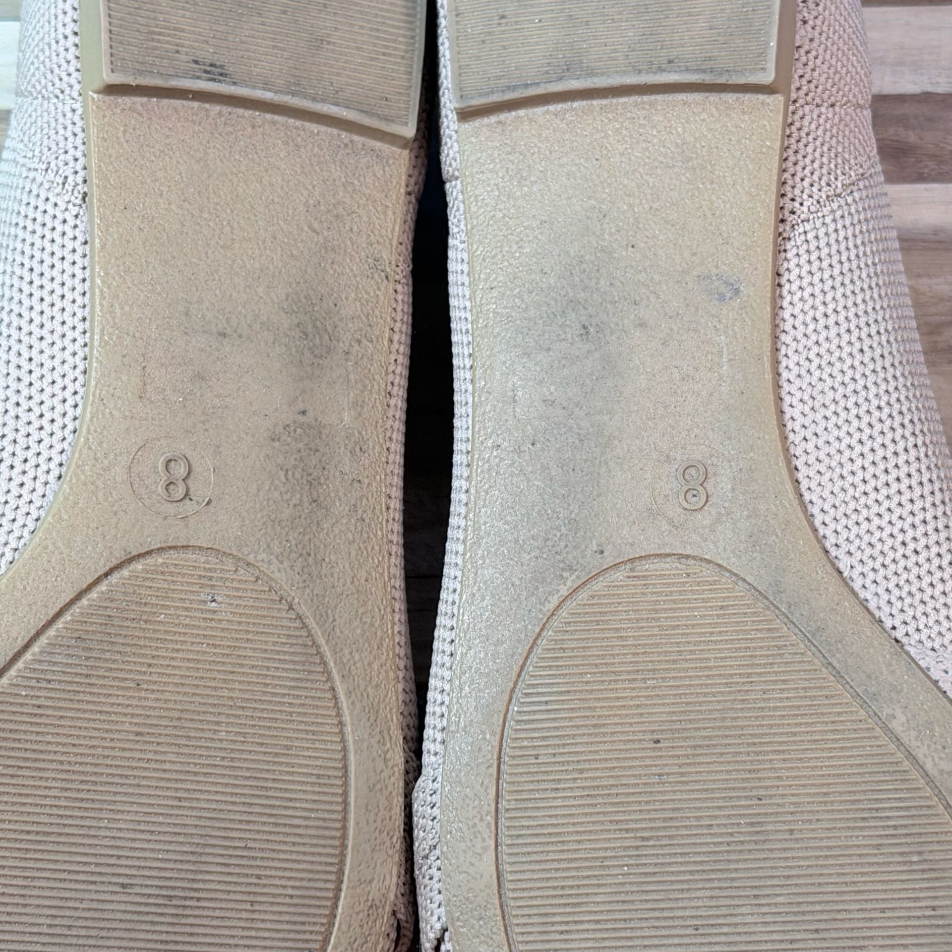 Tahari Pointed Toe Knit Bow Flats Beige 7