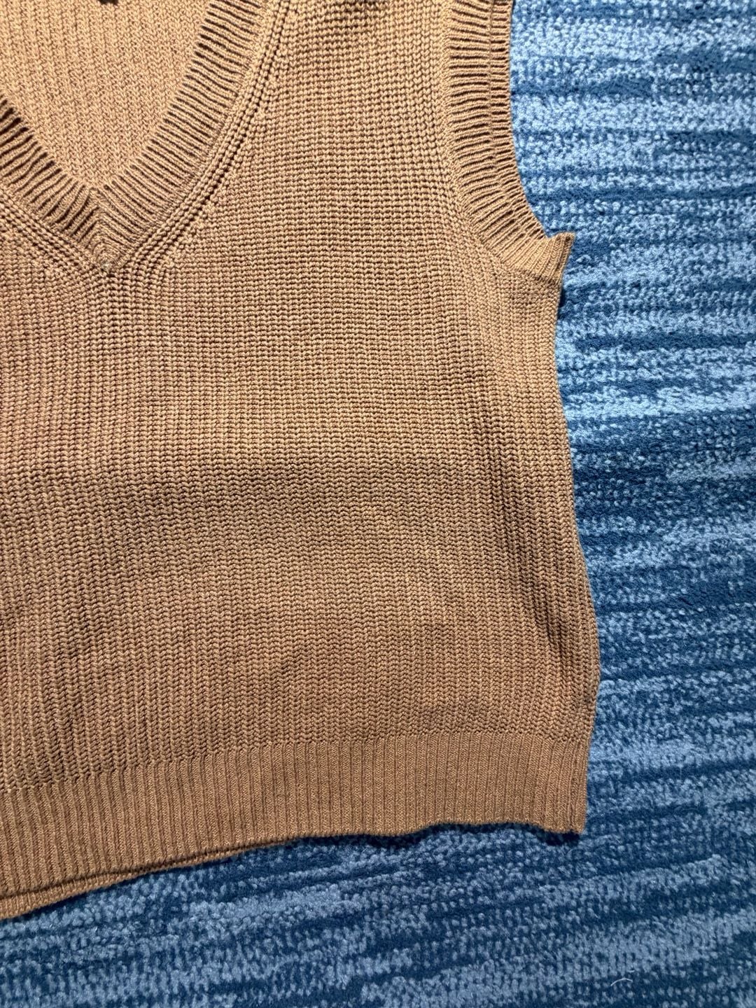 Marled Reunited Clothing V-Neck Sweater Vest Size L Brown Ribbed 3