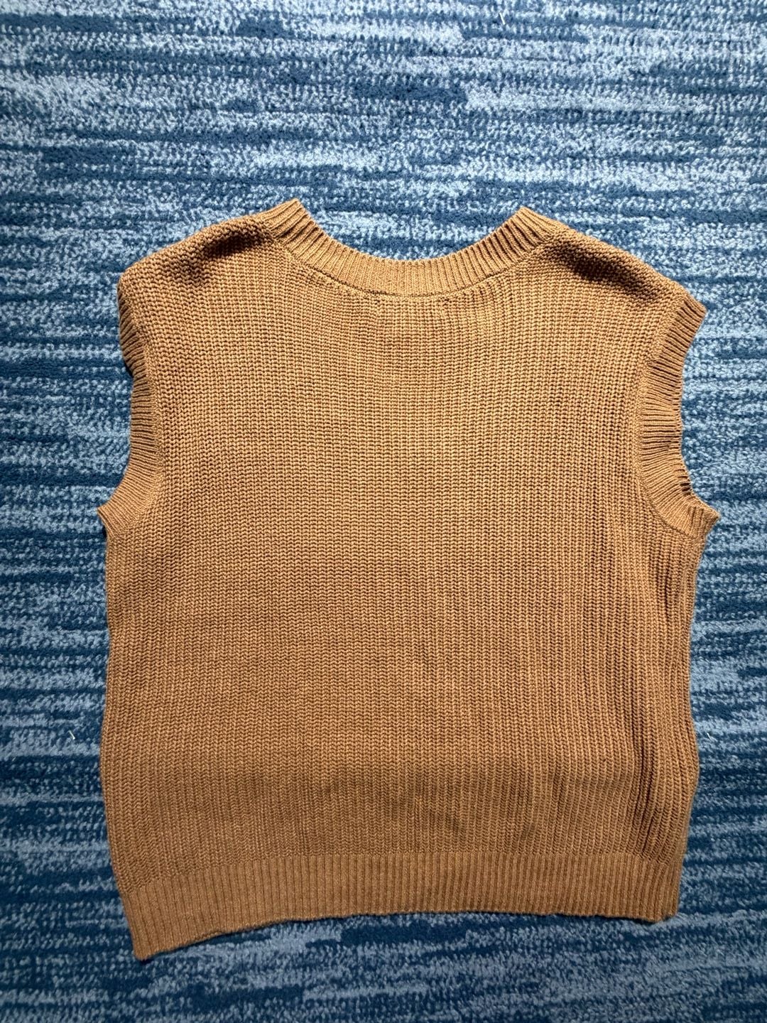 Marled Reunited Clothing V-Neck Sweater Vest Size L Brown Ribbed 8