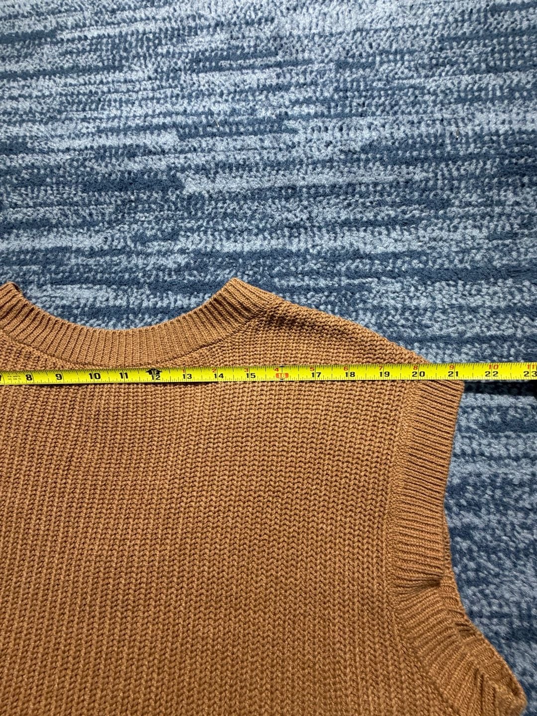 Marled Reunited Clothing V-Neck Sweater Vest Size L Brown Ribbed 11