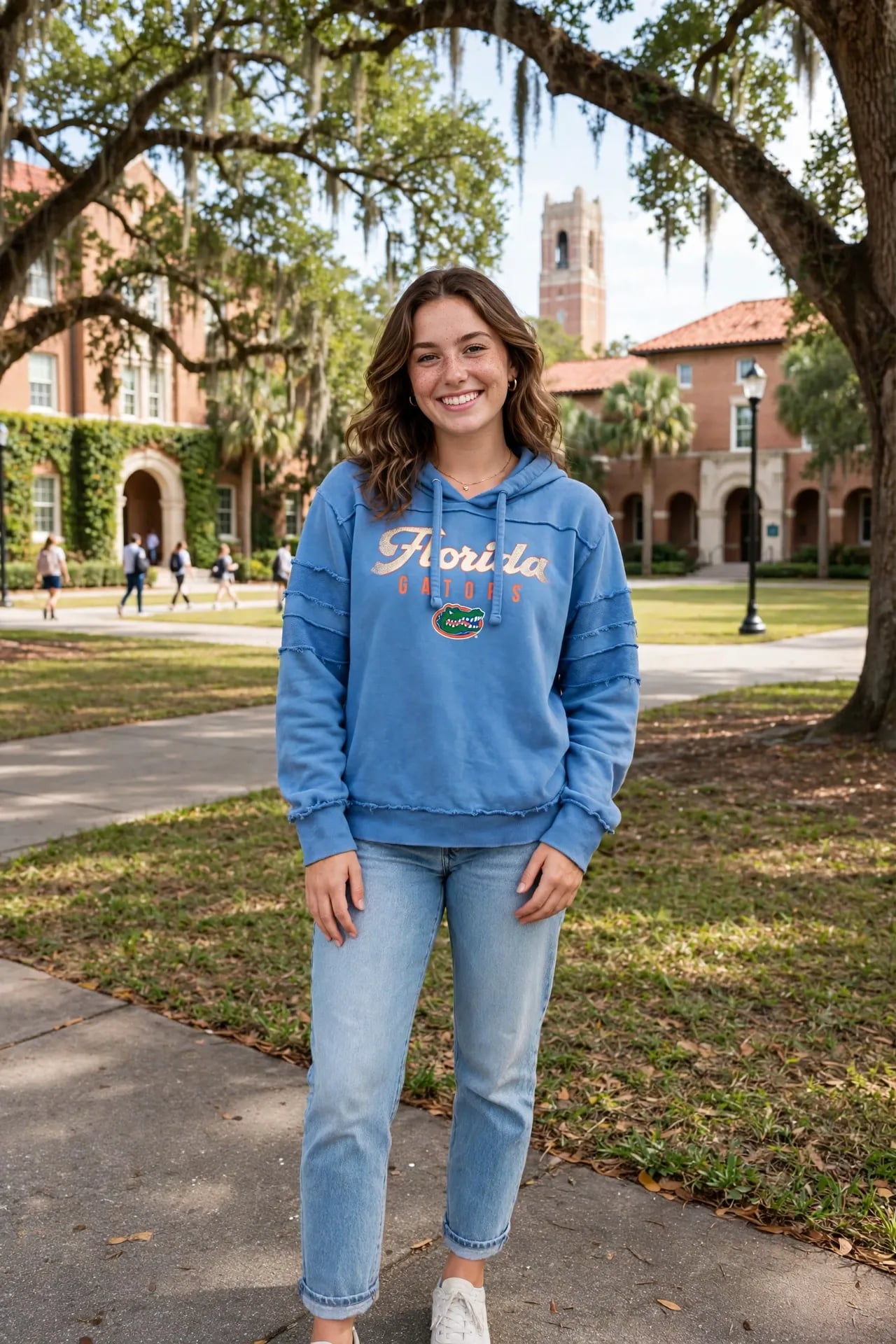 Women’s Florida Gators Box Seat hoodie in vintage wash blue sweatshirt 2XL 4