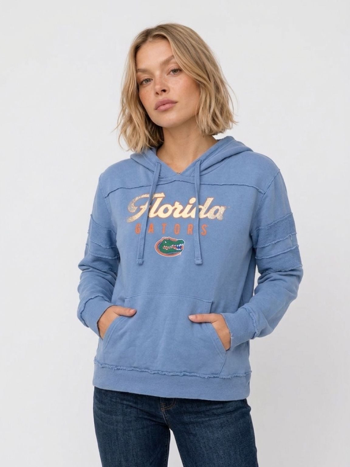 Women’s Florida Gators Box Seat hoodie in vintage wash blue sweatshirt 2XL 10