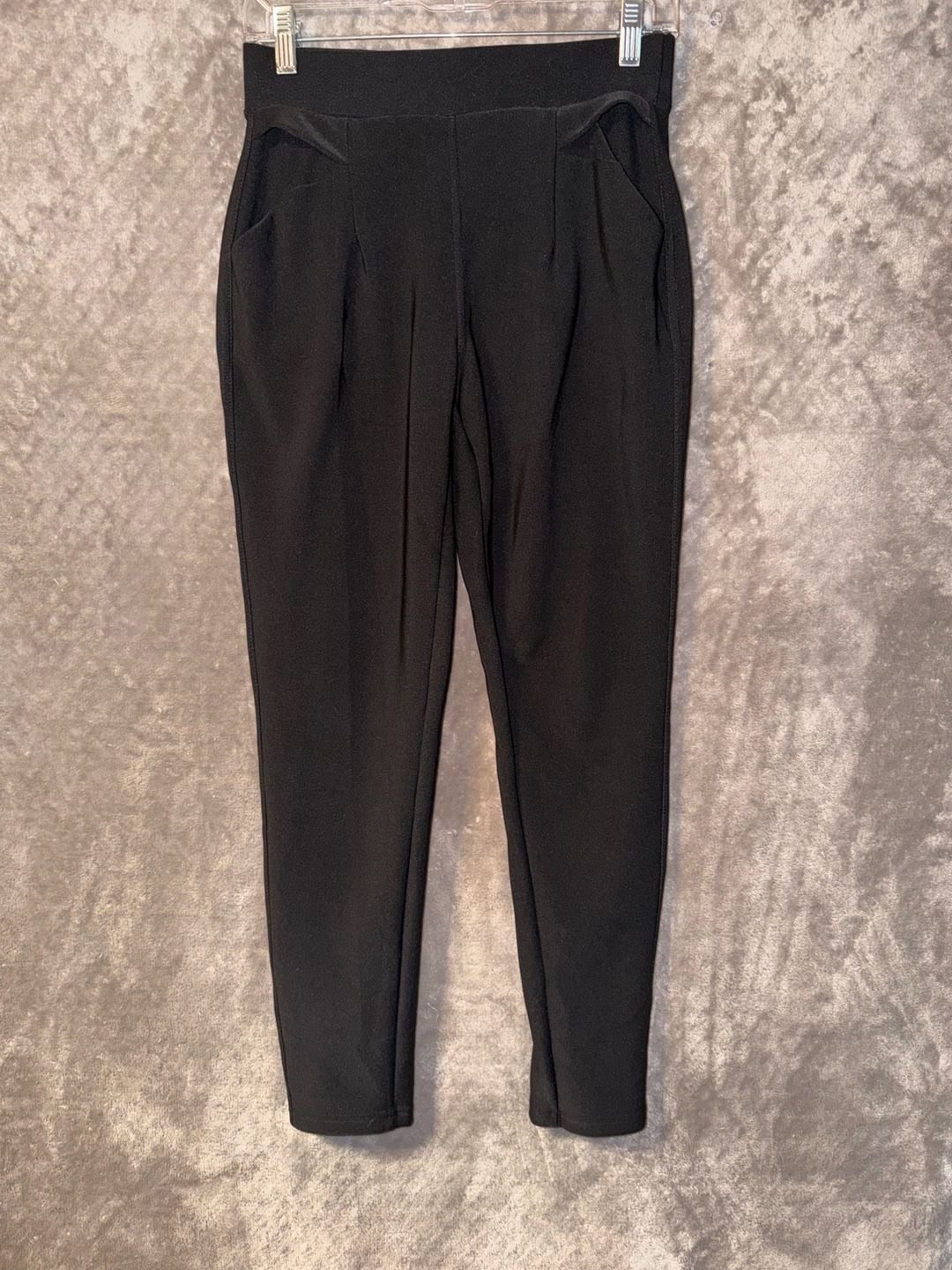 Indero High Waist Pleated Tapered Pants Size L/XL Black 3