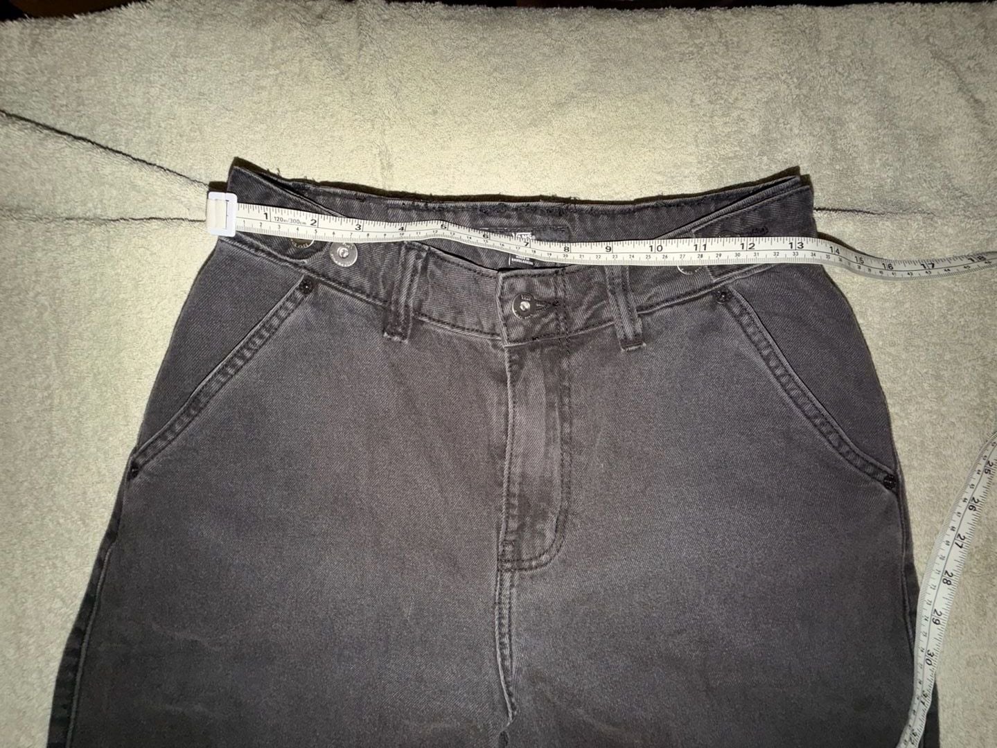 Vans Barrel Jeans Size 27 Black Denim Relaxed Wide Leg Pants Baggy Skater Jeans 6