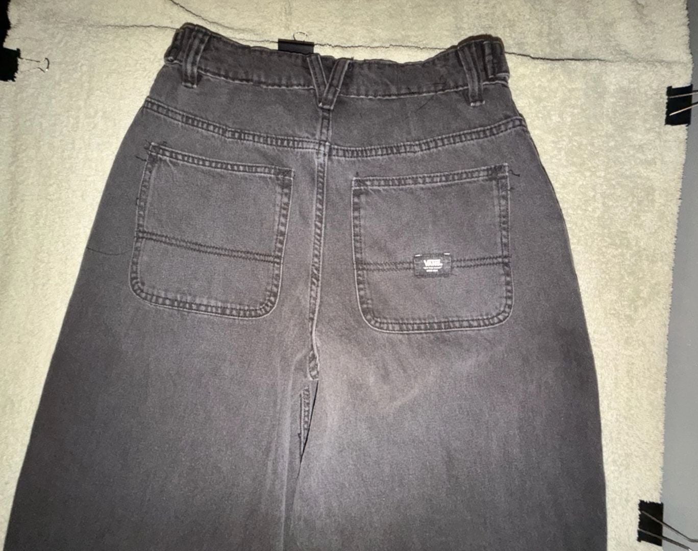 Vans Barrel Jeans Size 27 Black Denim Relaxed Wide Leg Pants Baggy Skater Jeans 10
