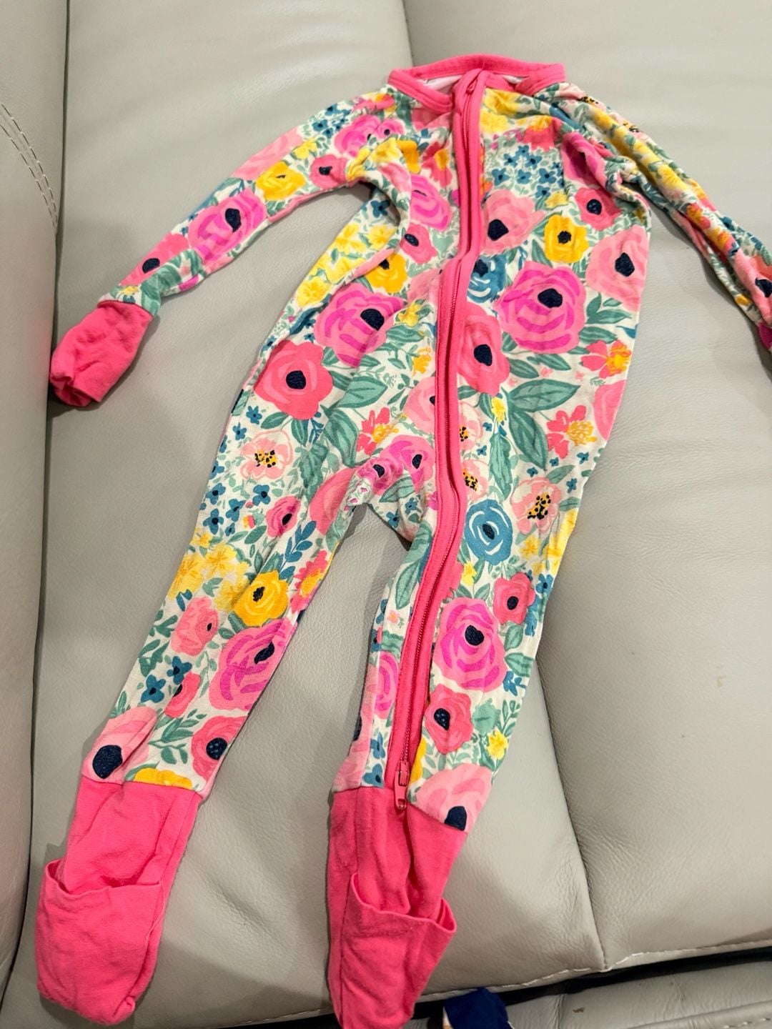 3/6m baby girl pajama bundle little sleepies secret garden posh peanut floral 2
