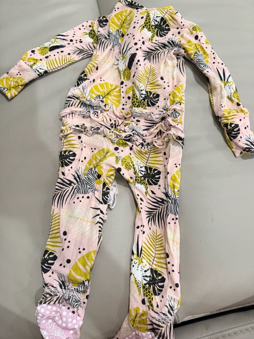 3/6m baby girl pajama bundle little sleepies secret garden posh peanut floral 4