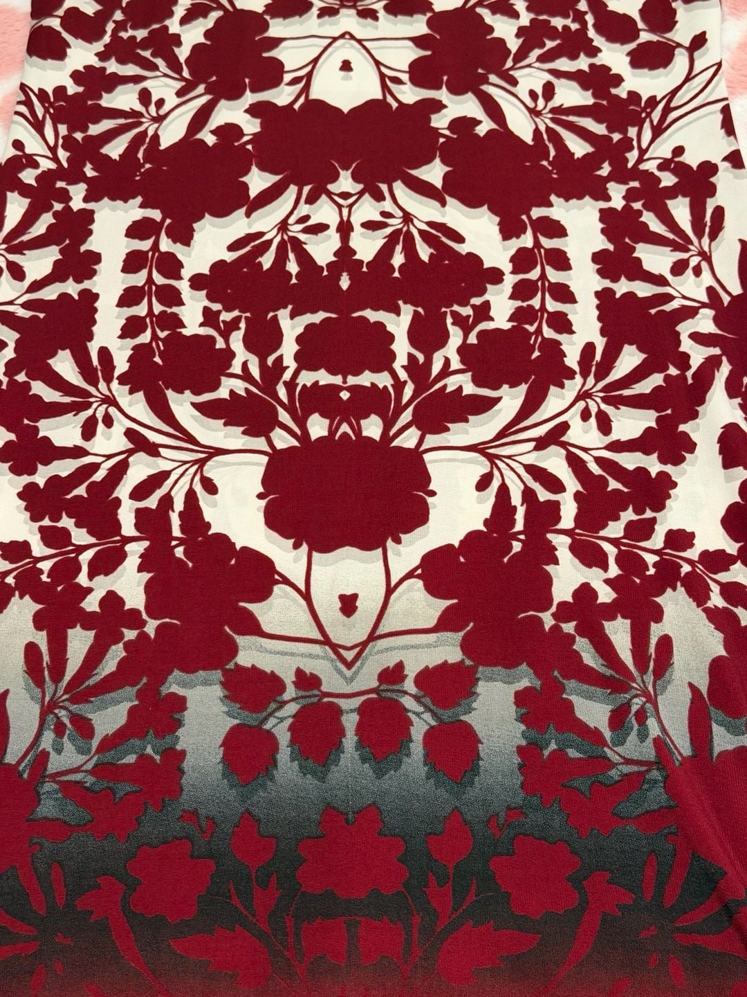 Unbranded Floral Long Sleeve Midi Dress Red White Size Unknown 4