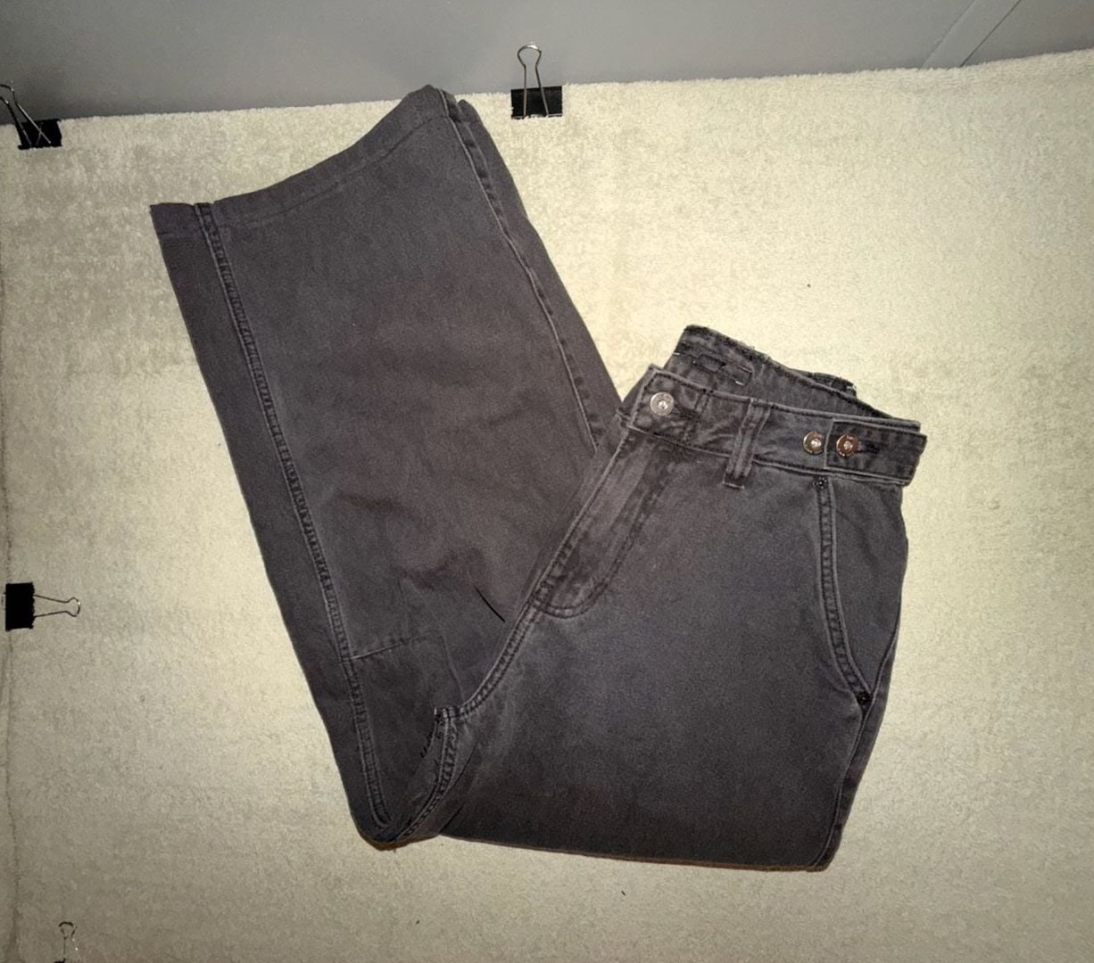 Vans Barrel Jeans Size 27 Black Denim Relaxed Wide Leg Pants Baggy Skater Jeans 12