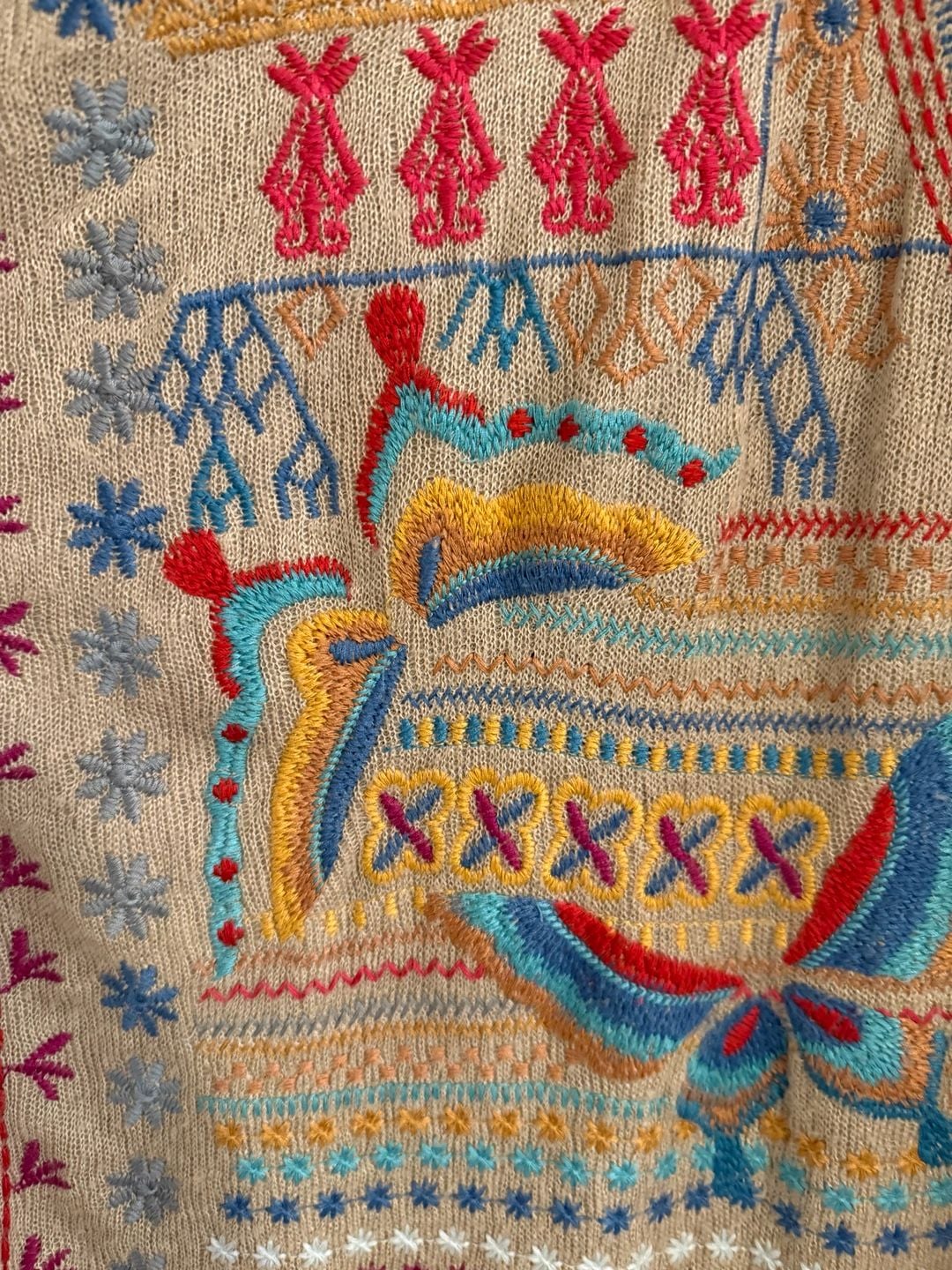 Johnny Was Biya Fringe Embroidered Hooded Duster Cardigan Coat Size S Butterfly Boho 4