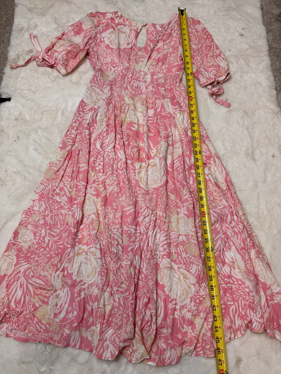 Free People Forever Always Midi Dress Size 0 Pink Floral 9