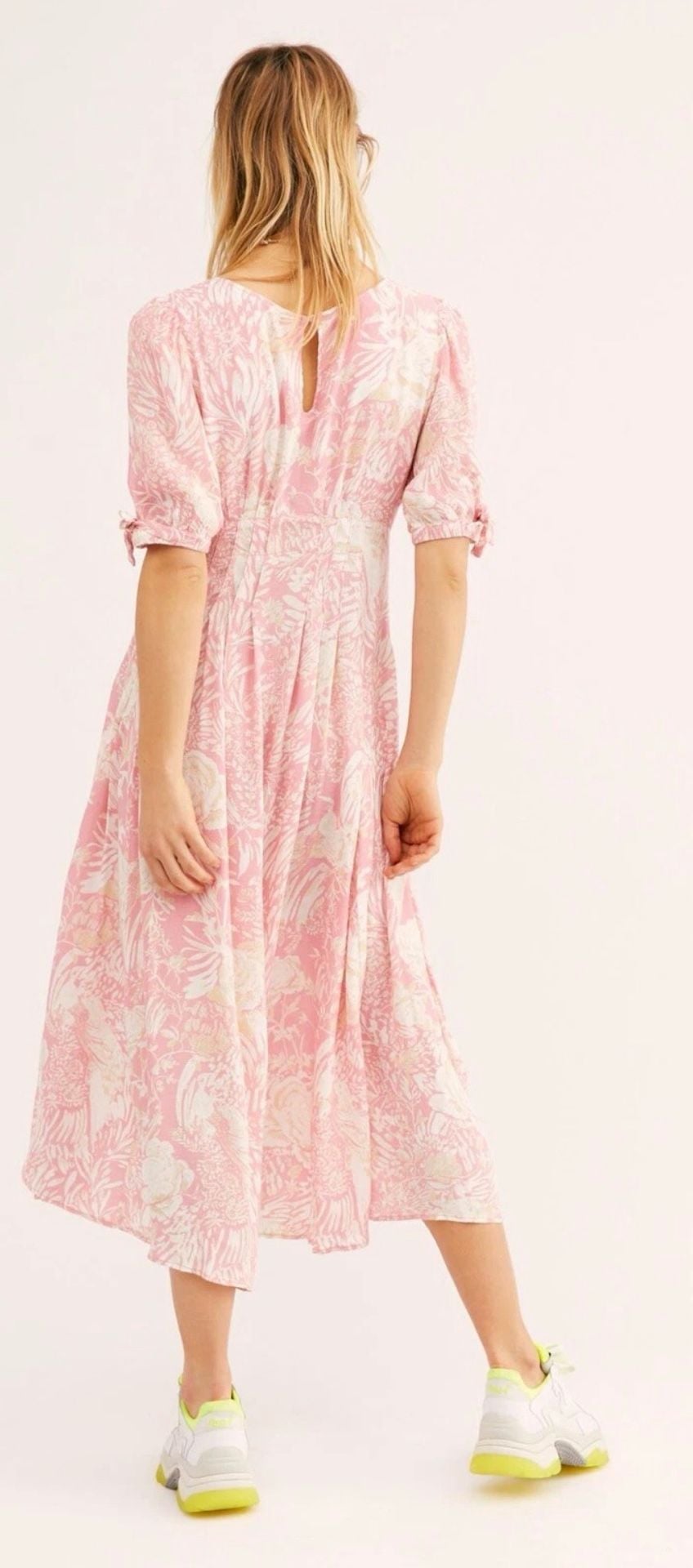 Free People Forever Always Midi Dress Size 0 Pink Floral 3