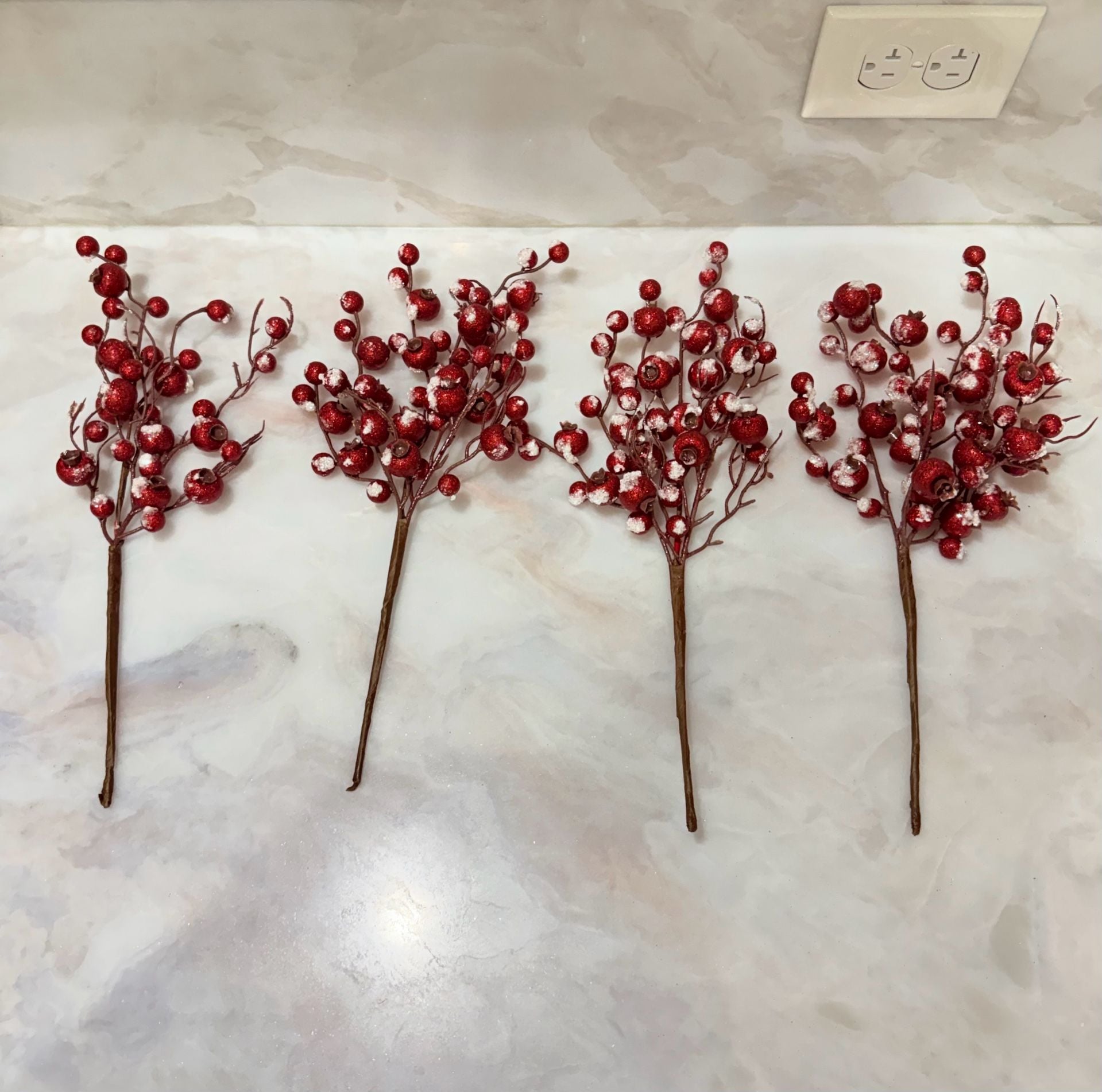 Glitter Berry Floral Picks Set Of 4 1