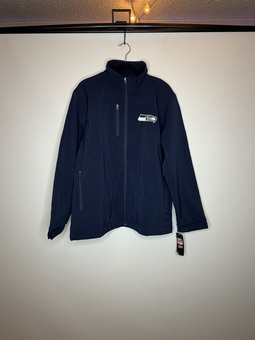 Seattle Seahawks Soft Shell Sports Coat On-Field Jacket Navy Men's ... 2