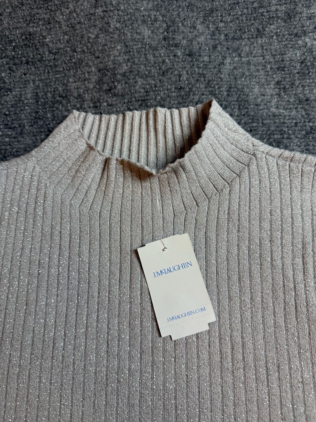 J.McLaughlin New Metallic Mock Neck Sweater Size L 11