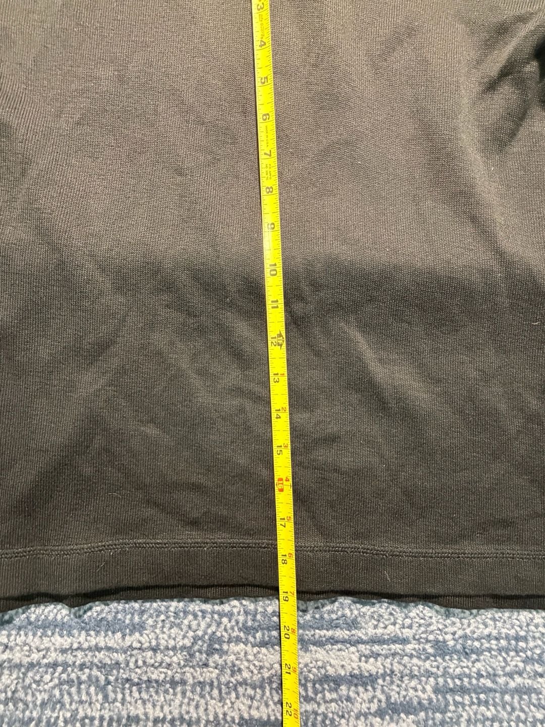 Banana Republic Quarter Zip Sweater Black Cotton Elbow Patches 13