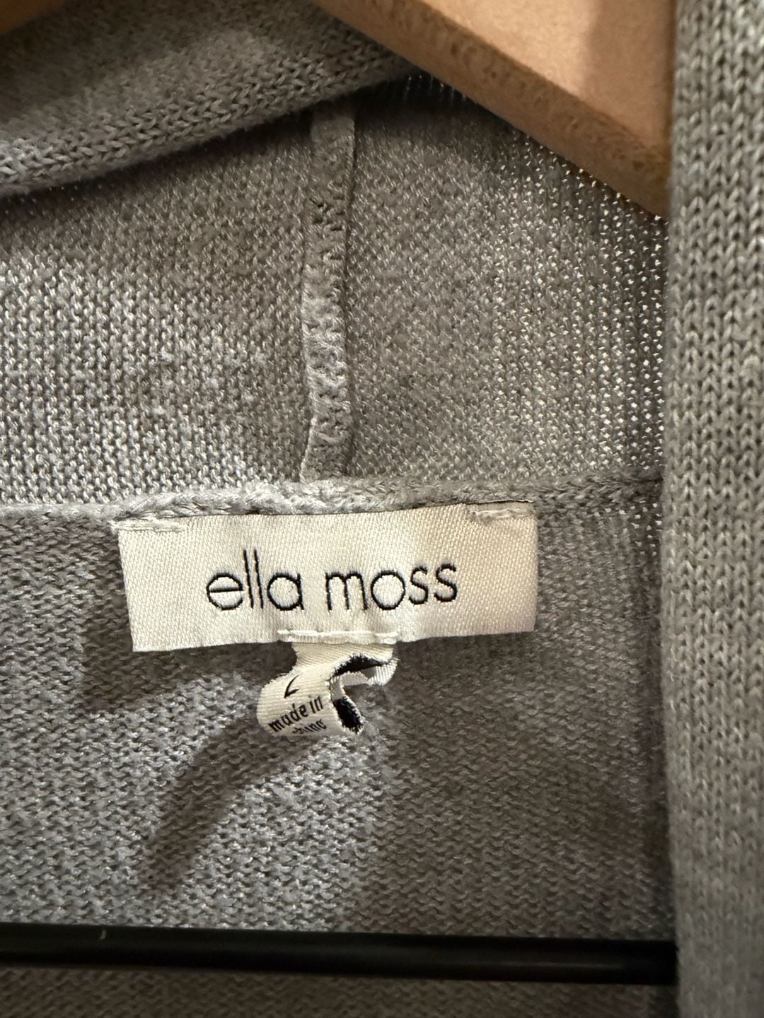 Ella Moss Open Front Cardigan Gray Sz L 4