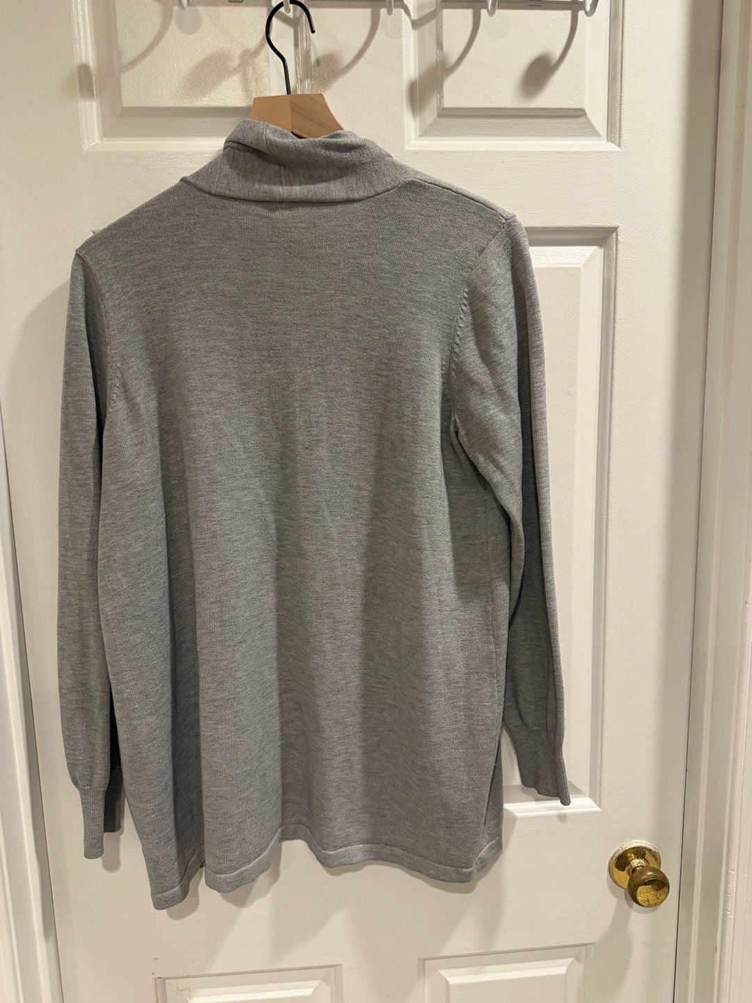 Ella Moss Open Front Cardigan Gray Sz L 5