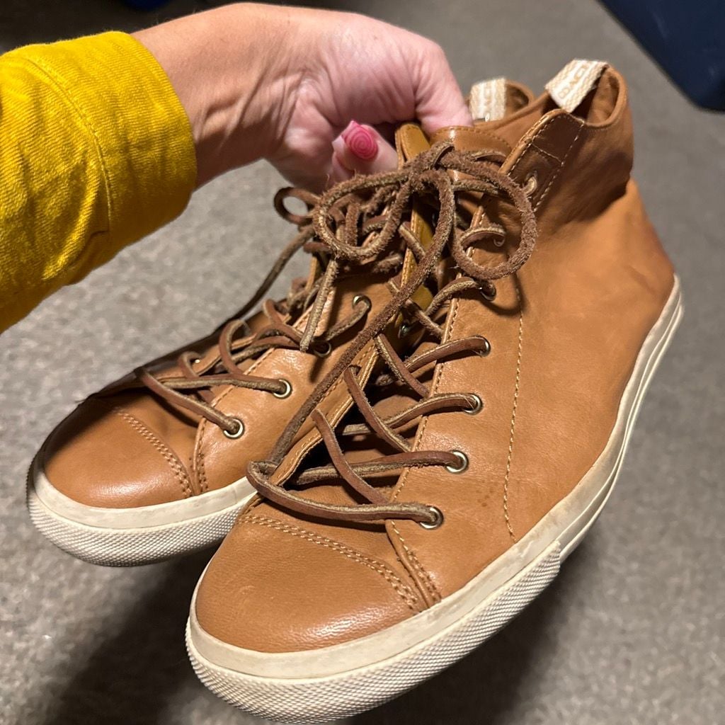 Coach High Top Sneakers Tan Leather 10.5 2
