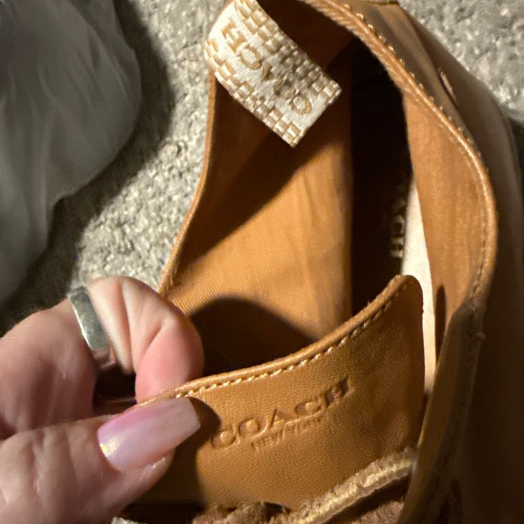 Coach High Top Sneakers Tan Leather 10.5 8