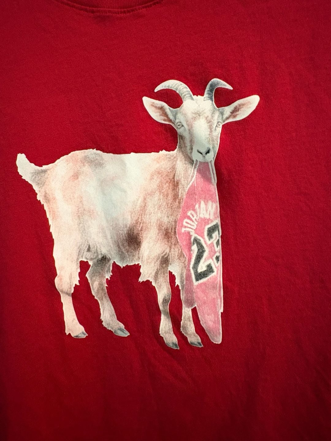 Jordan GOAT Graphic T-Shirt Size Large Red Short Sleeve 3