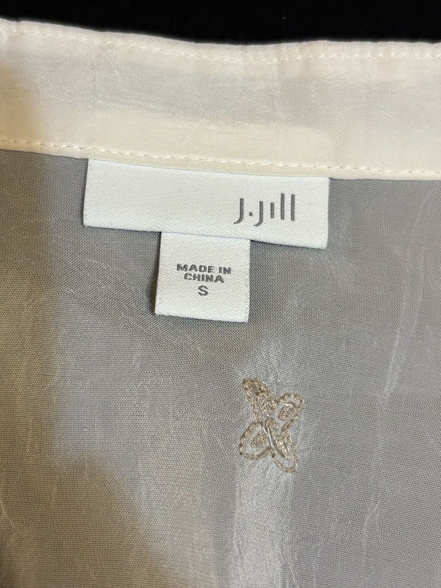 J.Jill Embroidered Tunic Top Size S White Rayon 3