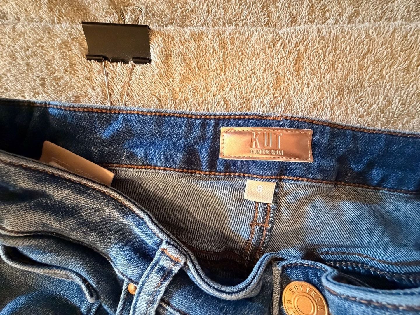 KUT From The Kloth Straight Leg Jeans Size 8 Blue Denim 4