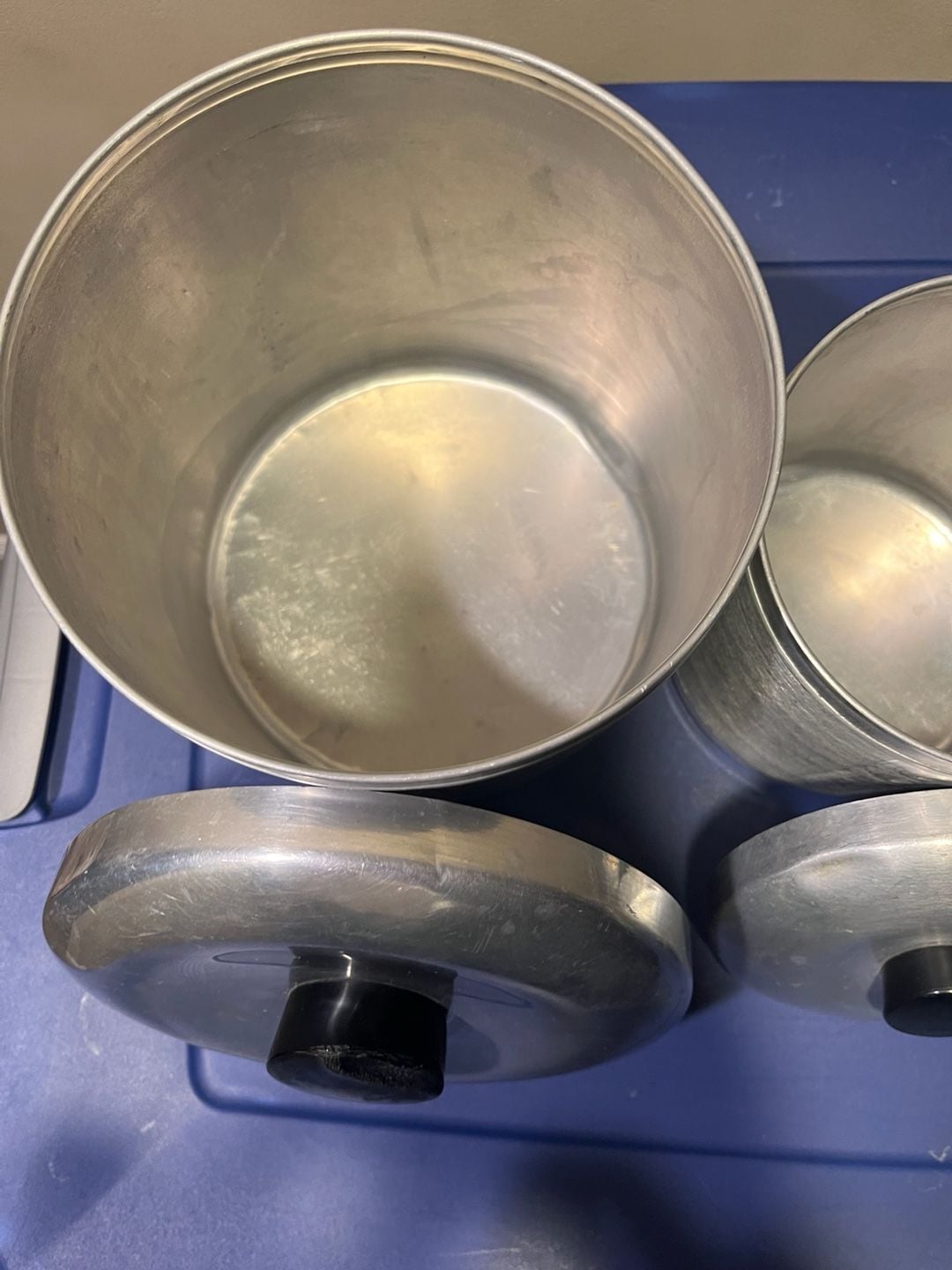 Vintage Spun Aluminum Canister Set Flour Coffee Tea 7